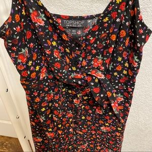 Topshop floral tank midi dress fits like 0/2